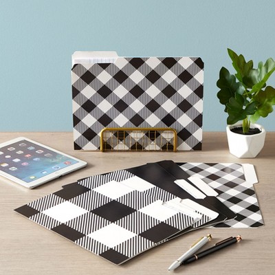 The Lakeside Collection Set of 6 Buffalo Check File Folders 6 Pieces