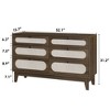 Freestanding Modern 6-Drawer Rattan Wood Dresser with Legs & Charging Station – Multi-Size Storage Organizer for Bedroom, Living Room - 2 of 4