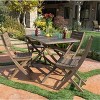 CAVINAS Outdoor Patio Dining Set for 4, Acacia Wood Expandable Outdoor Dining Table Slatted Design Patio Table Sets with 4 Chairs for Patio - 3 of 4