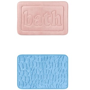 Unique Bargains 2Pcs Memory Foam Water Absorbent Quick Dry Non-Skid Bottom Soft Bathroom Rugs - 1 of 4