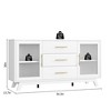 Homhougo Coffer Bar Cabinet with 2 Fluted Glass Doors, 56" Modern Sideboard Buffet Cabinet with 3 Drawers White - 2 of 4
