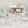 Metal Folding Chairs and Table, Leather Padded Folding Chairs with Comfortable Cushion, Upholstered Activity Table Set for Eating, Reading, Playing - 2 of 4