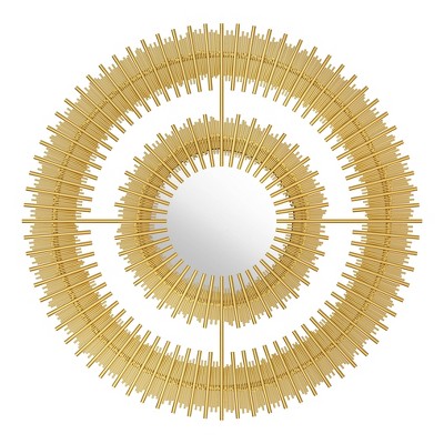 Hades Round Decorative Wall Mirror Gold - ZM Home