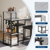 3-Piece Expandable Bar Table Set with 2 Chairs, Storage Shelves & Wine Rack for Kitchen, Apartment Dining - 4 of 4