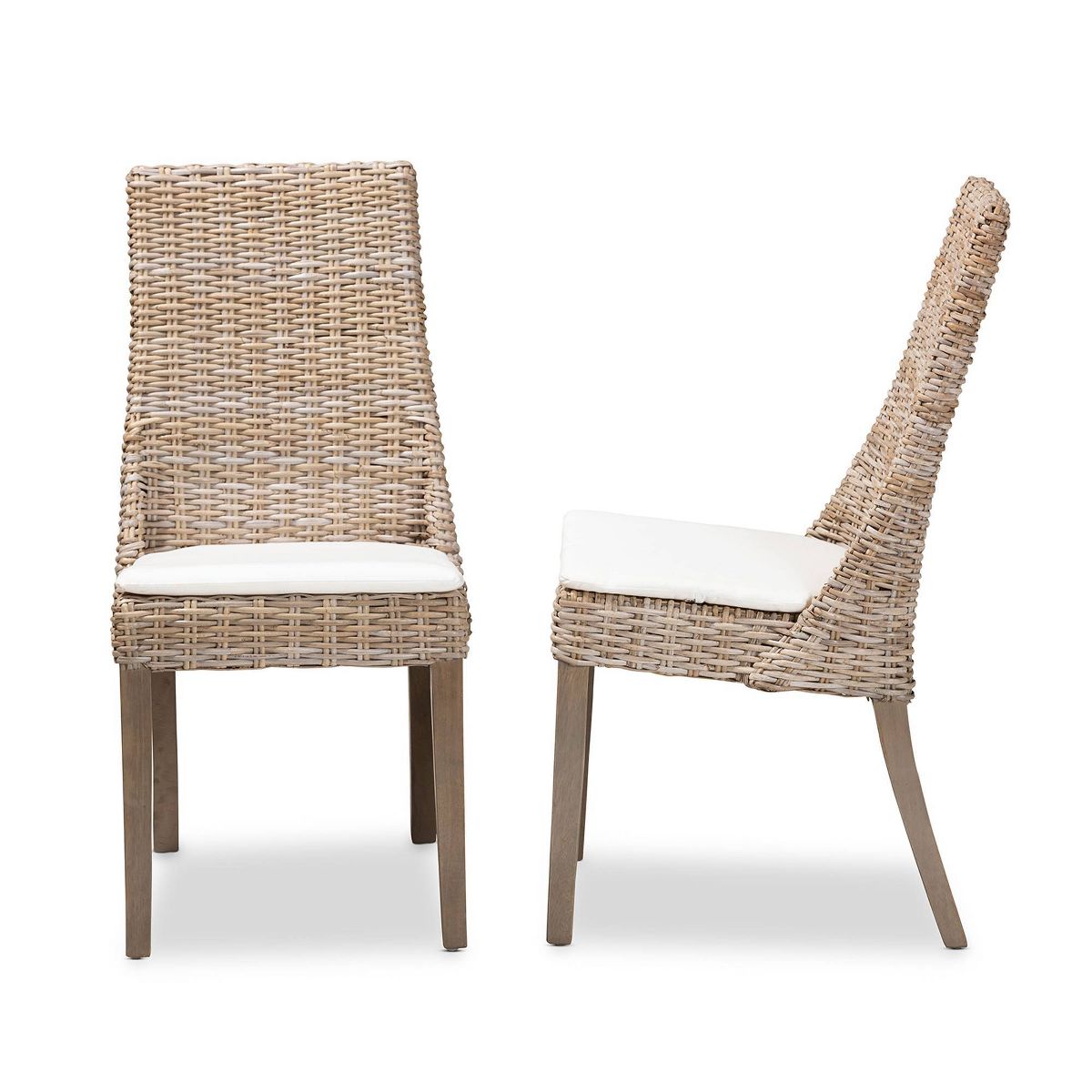 2pc Toby Rattan Dining Chair Set Brown - bali & pari: Comfort Cushion, Sturdy Backrest, Indonesian Craftsmanship - thumbnail 4