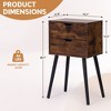 NicBex Nightstand with 2 Drawers,Set of 2 Side Table with Storage Space and Free Handle Design,Bedside Table for Bedroom,Living Room - 3 of 4