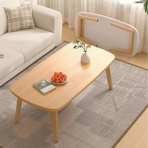 31.5"Wooden Foldable Coffee Table - 1 of 4