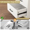CIPACHO White Wooden Night Stand with Charger Station USB-C AC Ports 2 Drawers Open Storage - 4 of 4