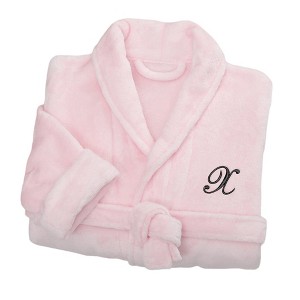 Personalization Mall Embroidered Short Fleece Robe - Pink - 1 of 1