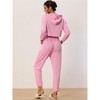 INSPIRE CHIC Womens 2 Piece Outfits Sweatsuit Outfits Hooded Crop Sweatshirt and Jogger Tracksuit Set - 3 of 4