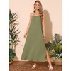INSPIRE CHIC Women's Summer Linen Tie Waist Spaghetti Strap Cami Beach Maxi Sundress - 4 of 4