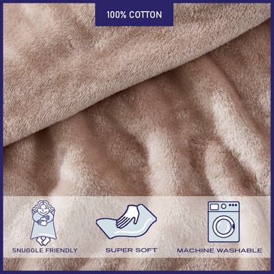 Twin Beige Ultra Soft Plush Fleece Blanket