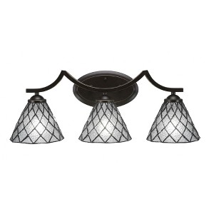 Toltec Lighting Zilo 3 - Light Vanity in  Dark Granite with 7" Diamond Ice Art Glass Shade - 1 of 1