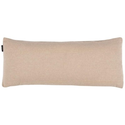 Teal and Beige Embroidered Rectangular Throw Pillow