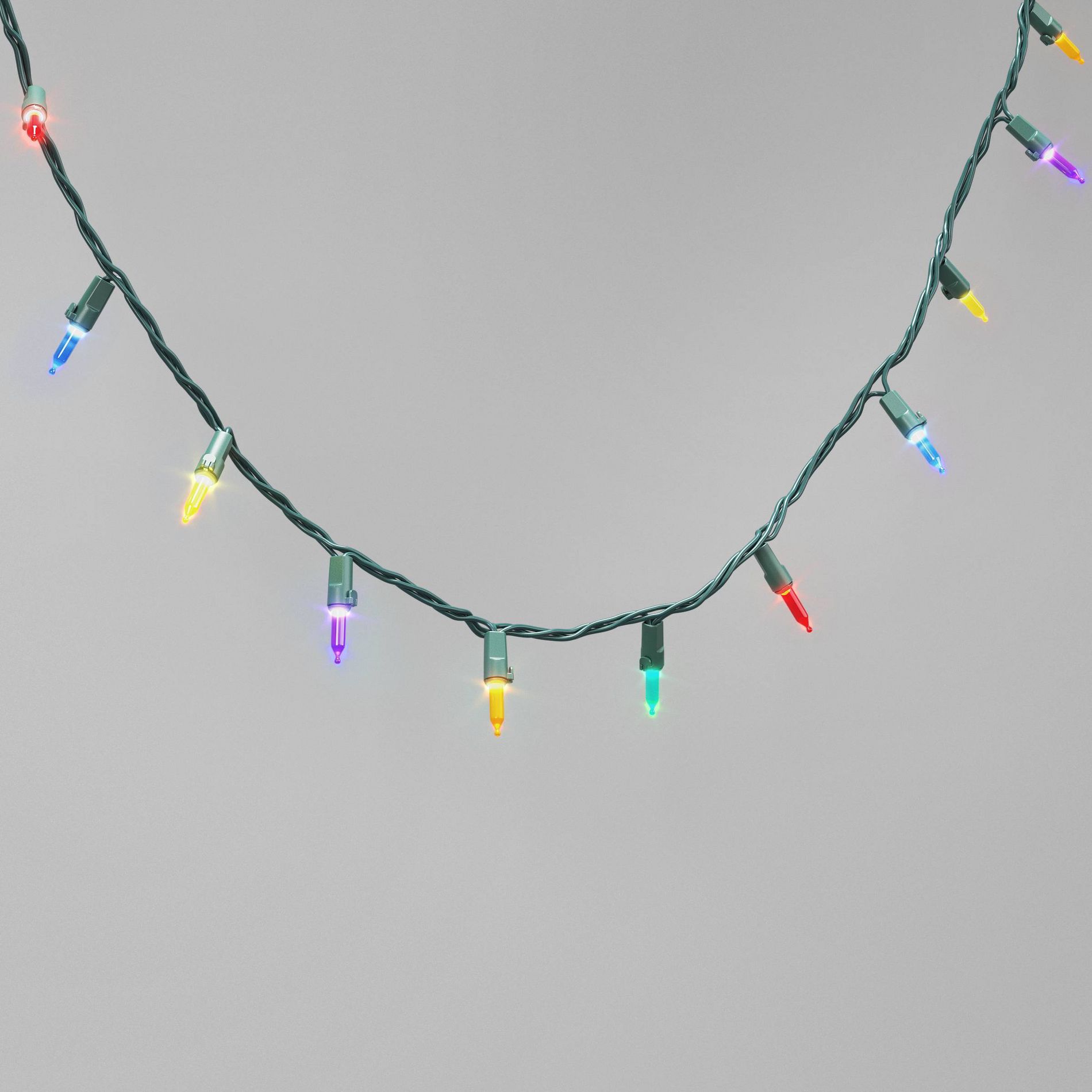 100ct LED Indoor Outdoor Smooth Mini Christmas String Lights Multicolor with Green Wire - Wondershop™: UL Listed, Electric Powered