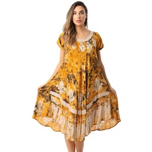 Riviera Sun Batik Tie Dye Summer Dress Beach Cover Up - 1 of 4
