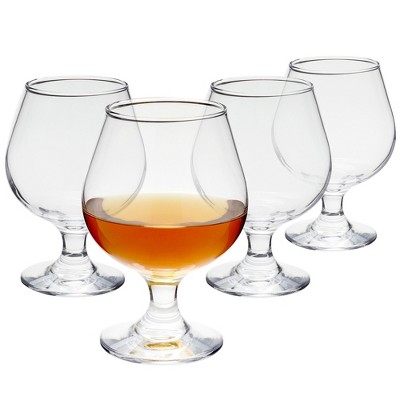 Juvale Set Of 4 Whiskey Glasses For Spirits, Short Stem Wine Glass