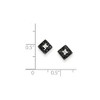 Black Bow Jewelry Black & White Diamond 6mm Square Post Earrings in Sterling Silver - image 2 of 3