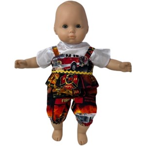 Doll Clothes Superstore Firefighter Print Doll Outfit for 14 -15" Baby Dolls  Unisex Design for Boys & Girls - 1 of 4