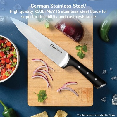 Ice Force 11-Piece Stainless Steel Knife Block Set with Black Handles