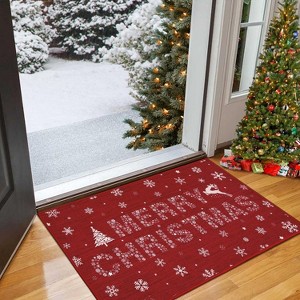 Christmas Door Mat for Front Door with Non-Slip Backing Durable Doormat for Entrance Matt - 1 of 4