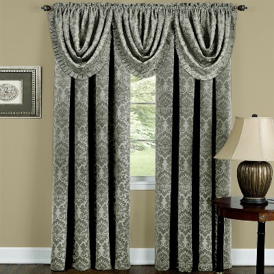 Kate Aurora 5 Pc. Damask Thermal Blackout Rod Pocket Window Curtains & Valances Set