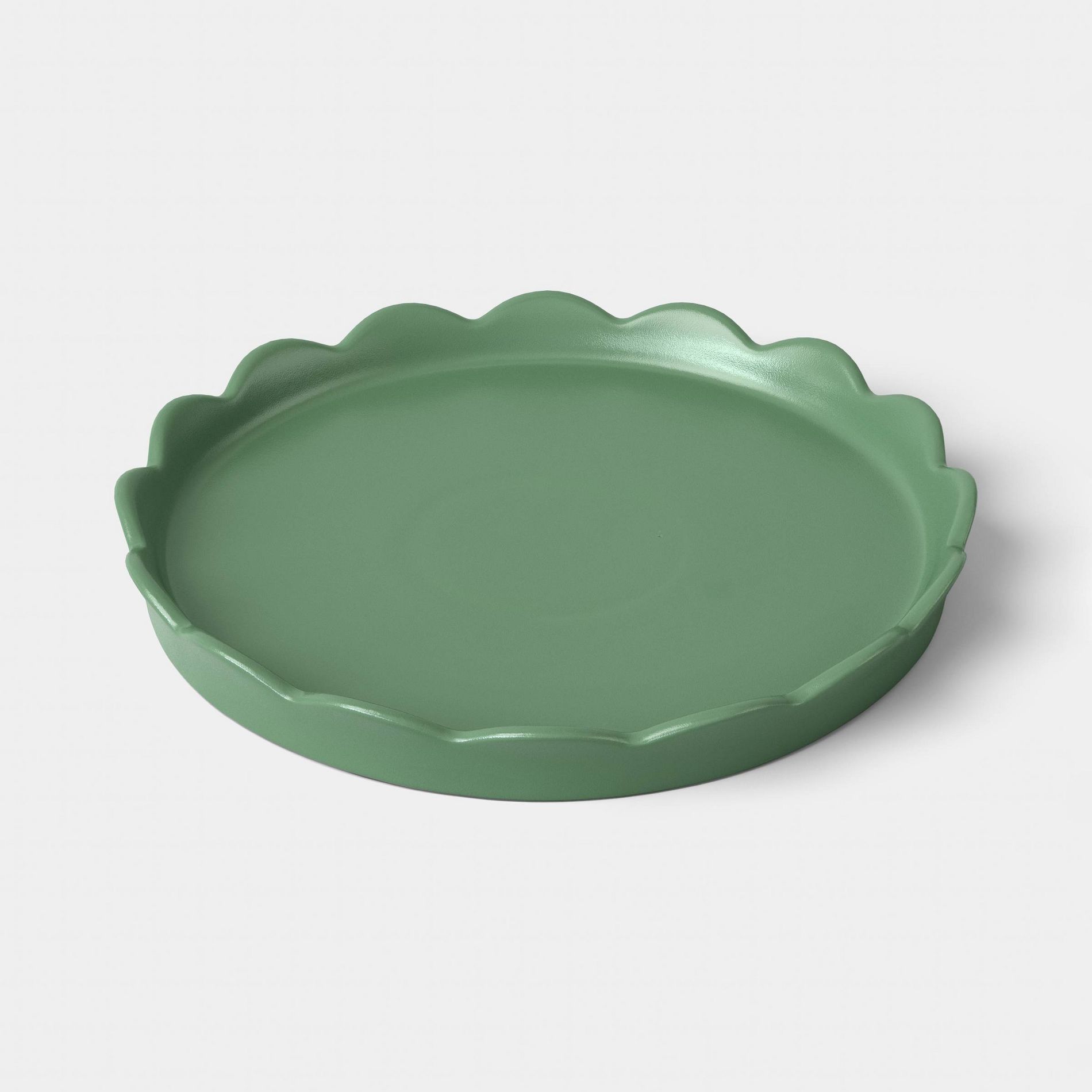 Round Scalloped Ceramic Tray - Room Essentials™