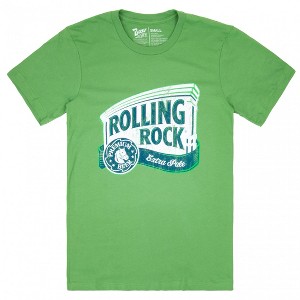 Mens Rolling Rock Beer Classic Logo Distressed T-Shirt - 1 of 2
