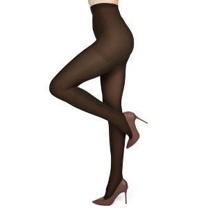 Memoi Women's Microfiber Opaque Control Top Tights - 1 of 3