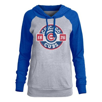 MLB Chicago Cubs Shirt Womens Large Gray V Neck Short Sleeve