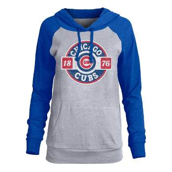 Chicago Cubs SAAG Women Maternity White Small Logo V-Neck T-Shirt