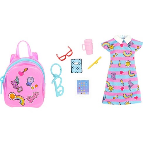 Barbie Fashion Pack of Doll Clothes, 1 Pink Heart Dress, Pink