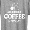 Women's - Instant Message - All I Need Coffee Cat Short Sleeve Graphic T-Shirt - 2 of 4