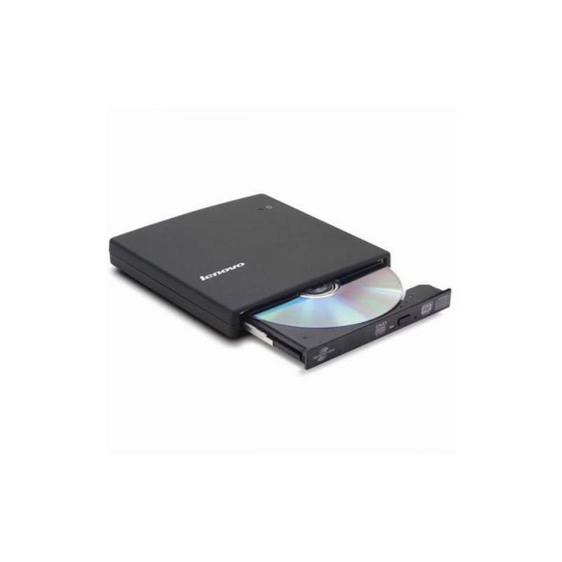 Lenovo DVD-Writer - External - USB Interface 2.0 - For ThinkSystem Machines - DVD-RW Optical Drive - Black, 1 of 2