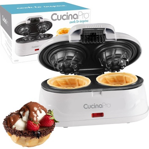 Cucinapro Nonstick Electric Double Waffle Bowl Maker Make Two 4 Ice Cream Cone Bowls At Once Easy To Use Recipes Included Great For Summer Target