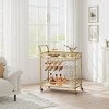 Garvee 2 Tier Bar Carts for The Home, Bar Carts with 4 Wheels, White Marble Finish Wood Shelf, Living Room, Dining Room - 2 of 4