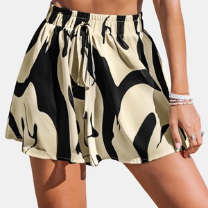 Women's Abstract Print Smocked Skater Cover Up Skirt - Cupshe - 1 of 4
