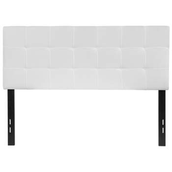 Flash Furniture Bedford Tufted Upholstered Full Size Headboard in White Fabric