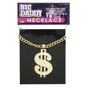 Halloween Adult Necklace Dollar Sign Jumbo Silver - One Size, Women