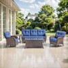 Belord 5 Piece Patio Furniture Set, All Weather Brown Wicker Outdoor Patio Furniture Set Patio Sofa Set with Club Lounge Chair and Coffee Table - 3 of 4