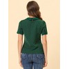 INSPIRE CHIC Women's Peter Pan Collar Keyhole Back Vintage Polka Dots Blouses - 4 of 4