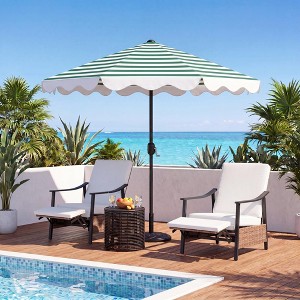 8 ft patio umbrella frame LAUSAINT HOME 8FT Ruffle Beach Umbrella, Sun Protection Patio Umbrella, Rust-Resistant Frame for Garden