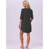 INSPIRE CHIC Women's Stripped Half Sleeve Button Up Short Nightgown Shirt Dress - 4 of 4