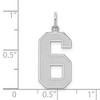 Black Bow Jewelry Sterling Silver, Jersey Collection, Large Number 6 Pendant - 4 of 4