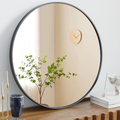 Round Wall Mirror for Bathroom Over Sink, Vanity and Entryway Decor