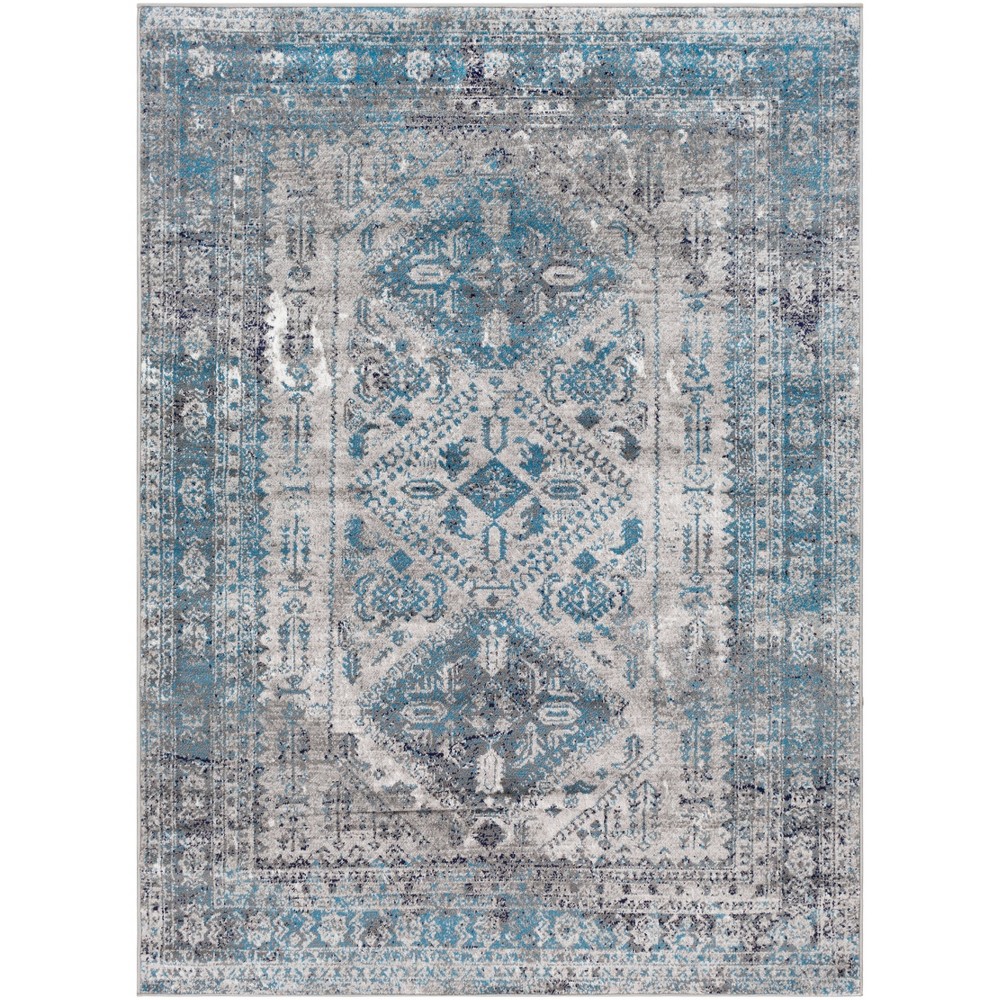 Photos - Area Rug Livabliss 5'3"x7'3" Melissa Traditional Rugs Gray: Medium Pile, Fade & Stain-Resistant, Indoor Use