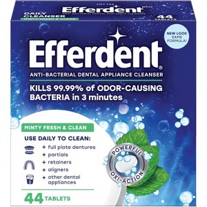 Efferdent Fresh & Clean Denture Cleanser Tablets Mint, 44 Ct - 1 of 4
