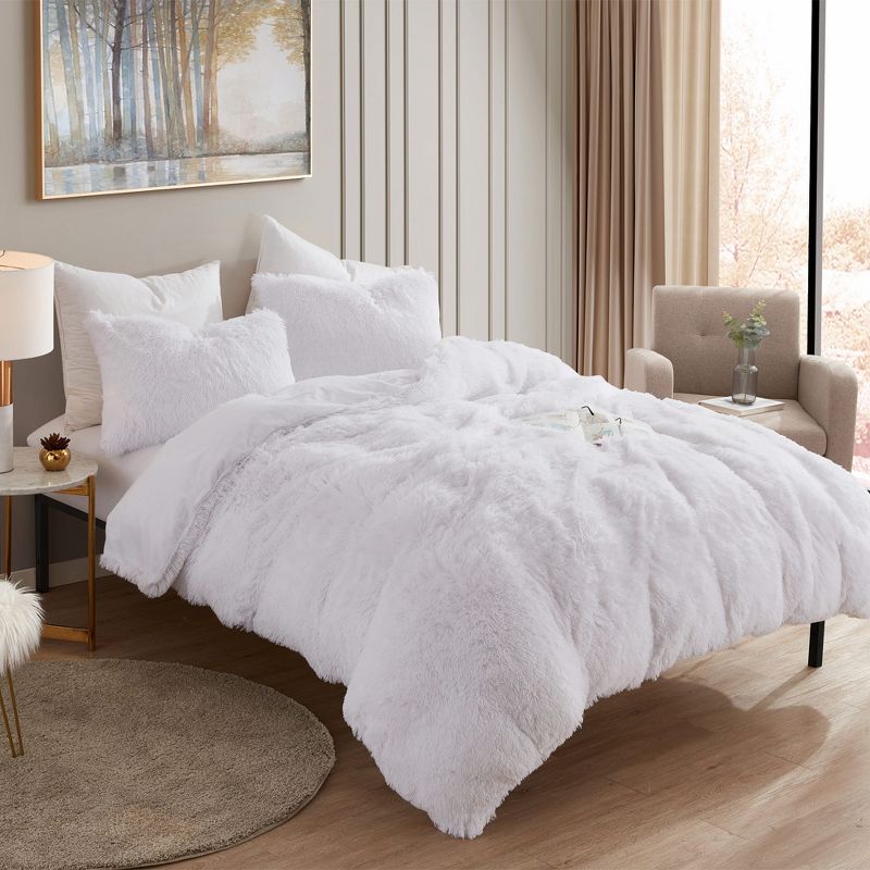3 Piece Plush Shaggy Comforter Set Ultra Soft Luxurious Faux Fur Decorative Fluffy Crystal Velvet Bedding by Sweet Home Collection™, 1 of 3