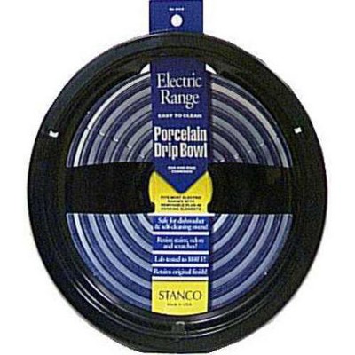 Stanco 414-8 Electric Range Drip Pan 8", Black Porcelain