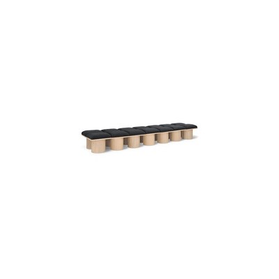 Meridian Furniture,Pavilion Black Boucle Fabric Bench